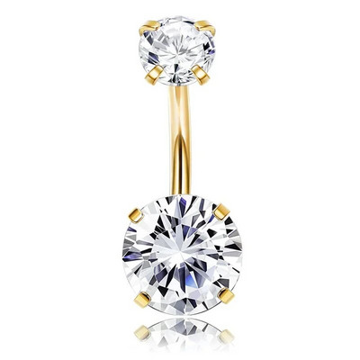 Drperfect srebrni pozlaćeni piercing za pupak kirurški prsten od nehrđajućeg čelika za pupak za žene Nakit za piercing za pupak