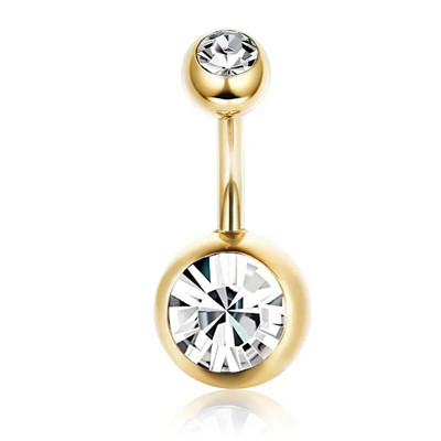 Drperfect srebrni pozlaćeni piercing za pupak kirurški prsten od nehrđajućeg čelika za pupak za žene Nakit za piercing za pupak