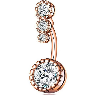 Cirkon kristalno prstenje za pupak za žene Nombril Ombligo prsten za pupak kirurški čelični uteg Srce Okrugli nakit za piercing