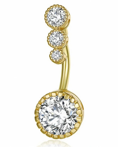 Cirkon kristalno prstenje za pupak za žene Nombril Ombligo prsten za pupak kirurški čelični uteg Srce Okrugli nakit za piercing
