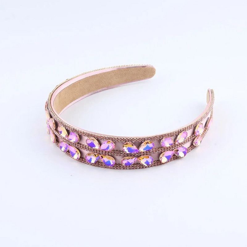 Bohēmijas tautu krāsainas kristāla krelles Polsterētas matu lentes Galvas saite Neatkarības diena Pieaugušo matu aksesuāri Matu Jewley