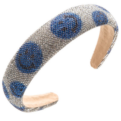 Κορεάτικη έκδοση μοντέρνων, μοντέρνων, ρετρό, αστραφτερών αξεσουάρ μαλλιών από πέτρινο στεφάνι από πέτρα πολυτελείας, χαμογελαστό πρόσωπο