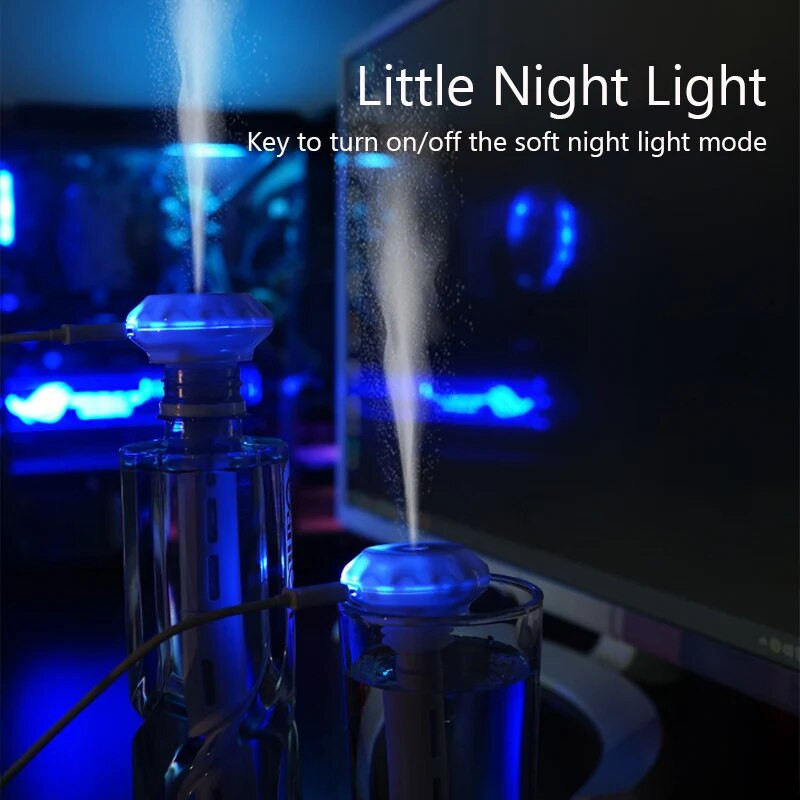 USB φορητός υγραντήρας αέρα αυτοκινήτου Δωμάτιο σπιτιού Επιφάνεια εργασίας γραφείου Μικρός υγραντήρας νερού ψεκασμού Nano Υγραντήρες φλυτζανιών μεταλλικού νερού