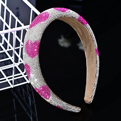 FYUAN Γυαλιστερές πολύχρωμες κορδέλες κεφαλής με στρας ροζ μαύρες κορδέλες κεφαλής βελούδινο για γυναίκες Αξεσουάρ μαλλιών Κοσμήματα