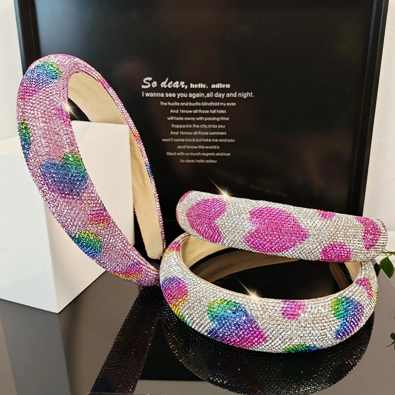 FYUAN Γυαλιστερές πολύχρωμες κορδέλες κεφαλής με στρας ροζ μαύρες κορδέλες κεφαλής βελούδινο για γυναίκες Αξεσουάρ μαλλιών Κοσμήματα