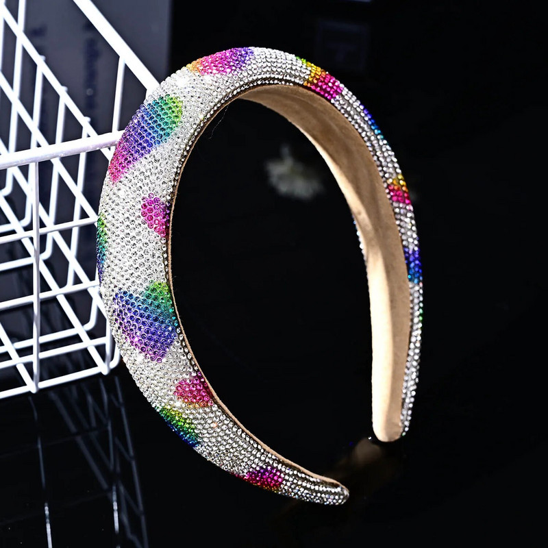 FYUAN Γυαλιστερές πολύχρωμες κορδέλες κεφαλής με στρας ροζ μαύρες κορδέλες κεφαλής βελούδινο για γυναίκες Αξεσουάρ μαλλιών Κοσμήματα