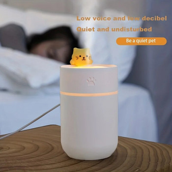 Υγραντήρας αέρα Μηχάνημα αρωματοθεραπείας Cartoon Cat Aroma Diffuser with Night Light USB Cold Mist Maker for Home Fresh Air Purifier