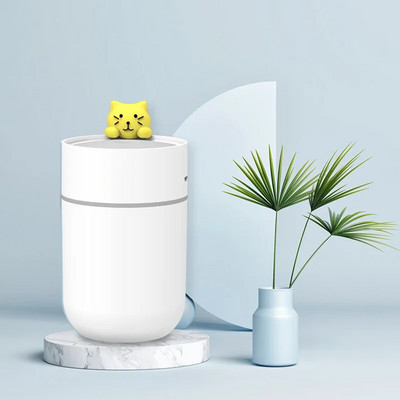 Gaisa mitrinātājs aromterapijas mašīna Karikatūras kaķu aromātu difuzors ar nakts gaismu USB aukstās miglas automāts mājas svaiga gaisa attīrītājam