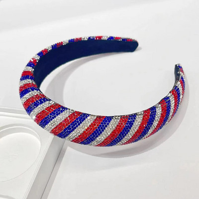 Γυναικεία Κορίτσια Αστέρι σημαία με σφουγγάρι, κορδέλα κεφαλής, Ημέρα της ανεξαρτησίας Αξεσουάρ μαλλιών για ενήλικες Hair Jewley