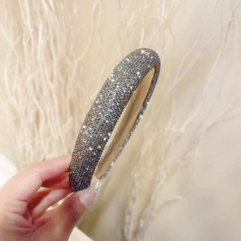 Пълна луксозна гъба за глава със страз, удебелена дамска лента за коса със страз, 2022 г. Нов корейски дизайн Аксесоари за коса