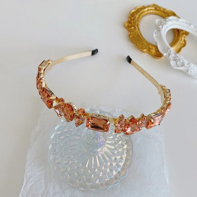 Pilnīga Rhinestone luksusa sūkļa galvas saite, biezināta sieviešu paaugstinoša Rhinestone matu lente 2022. gada jauna korejiešu dizaina matu aksesuāri