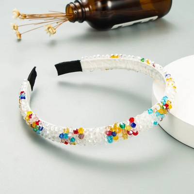 Pilnīga Rhinestone luksusa sūkļa galvas saite, biezināta sieviešu paaugstinoša Rhinestone matu lente 2022. gada jauna korejiešu dizaina matu aksesuāri