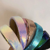 Matu lentes ar fliteriem Matu lentes meitenēm Glitter Hairsthoops Mermaid Hair Y2k aksesuāri Galvas lente ballītei