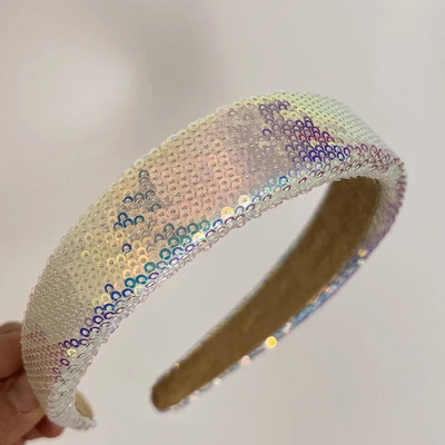 Matu lentes ar fliteriem Matu lentes meitenēm Glitter Hairsthoops Mermaid Hair Y2k aksesuāri Galvas lente ballītei