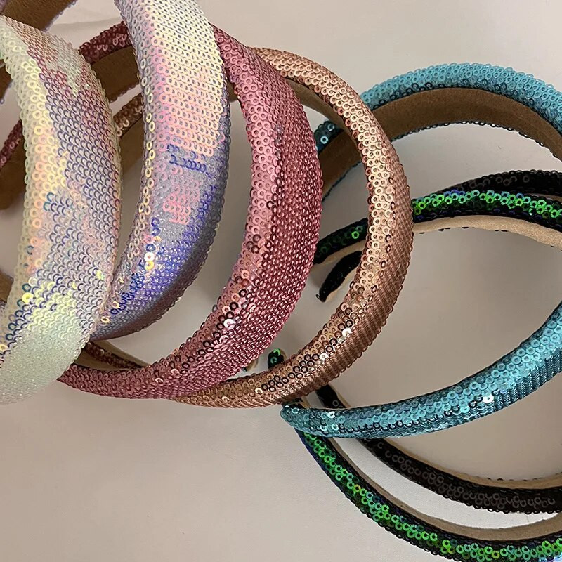Matu lentes ar fliteriem Matu lentes meitenēm Glitter Hairsthoops Mermaid Hair Y2k aksesuāri Galvas lente ballītei