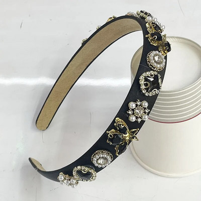 Μπαρόκ Rhinestone Glass Stone Bee Handmade Headbands Hairbands for Women Girls Hair Accessories