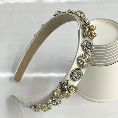 Μπαρόκ Rhinestone Glass Stone Bee Handmade Headbands Hairbands for Women Girls Hair Accessories