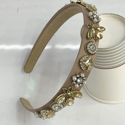 Μπαρόκ Rhinestone Glass Stone Bee Handmade Headbands Hairbands for Women Girls Hair Accessories