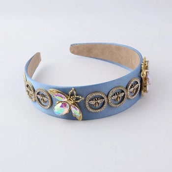 Μπαρόκ Rhinestone Glass Stone Bee Handmade Headbands Hairbands for Women Girls Hair Accessories