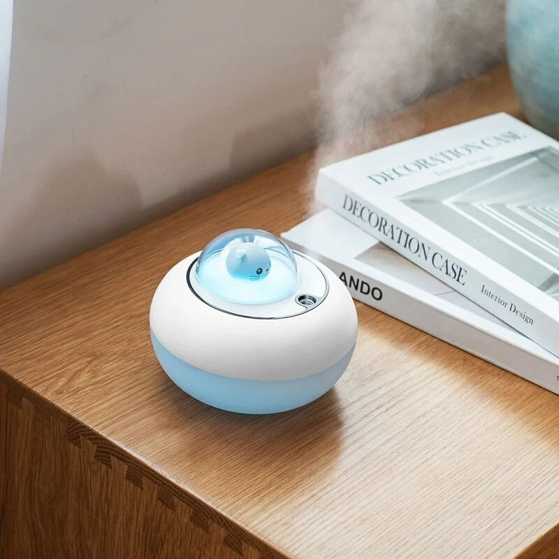 Cute Cat υγραντήρας αέρα USB Aroma Essential Oil Diffuser Υπνοδωμάτιο Humidificador Cool Mist Vaporizer Light LED για το σπίτι