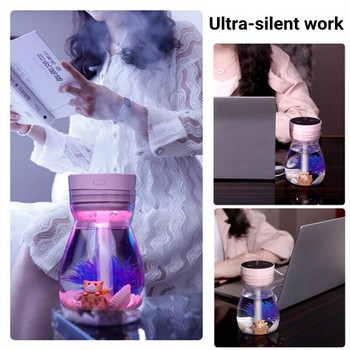 380ml Landscape USB Air Humidifier Electric Mini Ultrasonic Cool Water Diffuser Aroma with 7 Color LED Light Night for Home Room