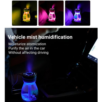 380ml Landscape USB Air Humidifier Electric Mini Ultrasonic Cool Water Diffuser Aroma with 7 Color LED Light Night for Home Room