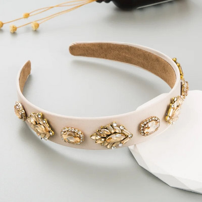 Vintage luksusa modes kalnu kristāla ziedu bumbieru matu lente galvas lente sievietēm skaisti matu aksesuāri