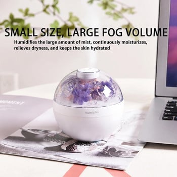 Eternal Flower USB Humidifier Color Cup Home Υπνοδωμάτιο Επιφάνεια εργασίας γραφείου Αθόρυβος μεγάλος υγραντήρας ψεκασμού με νυχτερινό φως Ζεστό φως