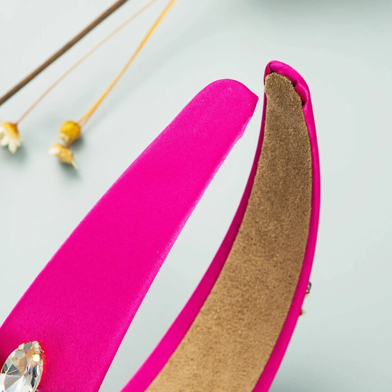 Bandă pentru cap din țesătură solidă europeană și americană, încrustată cu strasuri, accesorii de păr în stil baroc