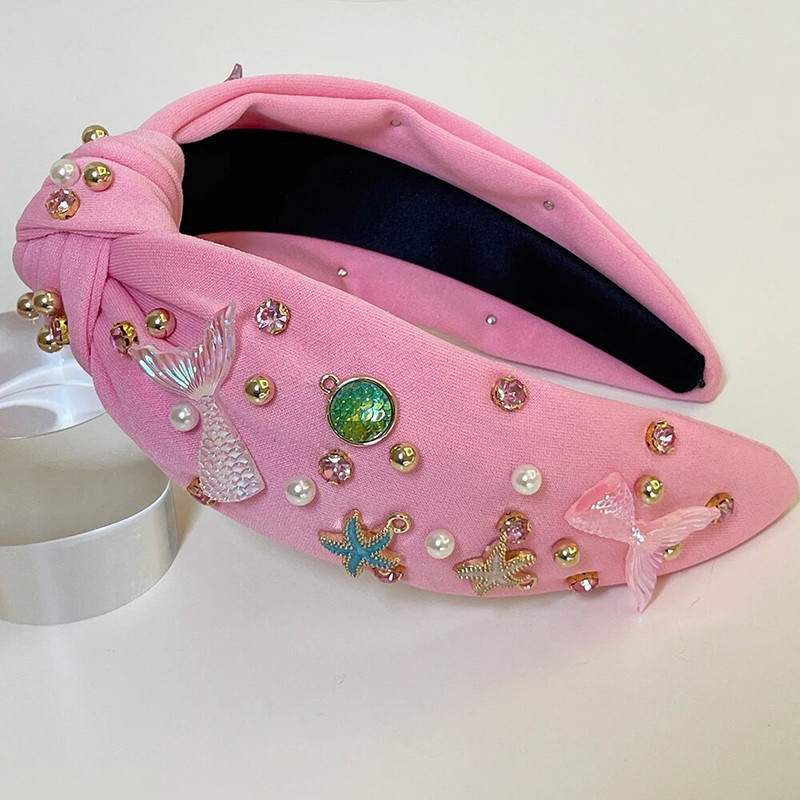 Bohēmijas Ethnic Shell Star Pearl matu lente Galvas lente Pieaugušo matu aksesuāri Hair Jewley