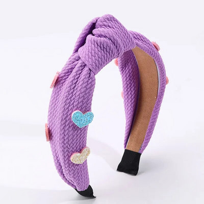 Saldas mezglotas galvas lentes meitenēm Mirdzoša sirds matu lente elastīga sieviešu vienkārša krusteniska matu stīpa ar rokām darināti bērnu matu aksesuāri