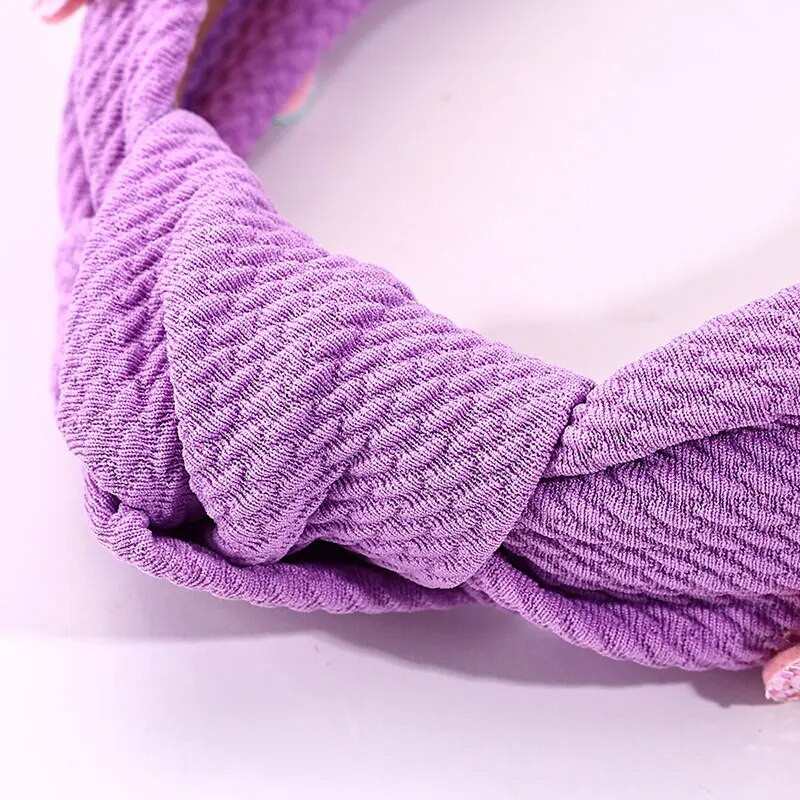 Saldas mezglotas galvas lentes meitenēm Mirdzoša sirds matu lente elastīga sieviešu vienkārša krusteniska matu stīpa ar rokām darināti bērnu matu aksesuāri