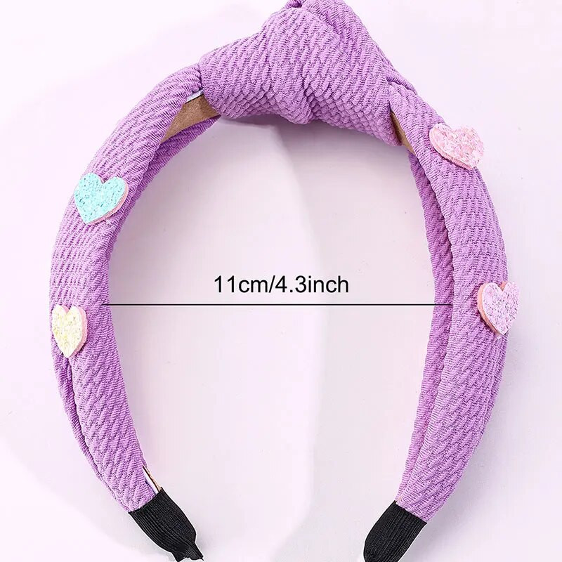 Saldas mezglotas galvas lentes meitenēm Mirdzoša sirds matu lente elastīga sieviešu vienkārša krusteniska matu stīpa ar rokām darināti bērnu matu aksesuāri