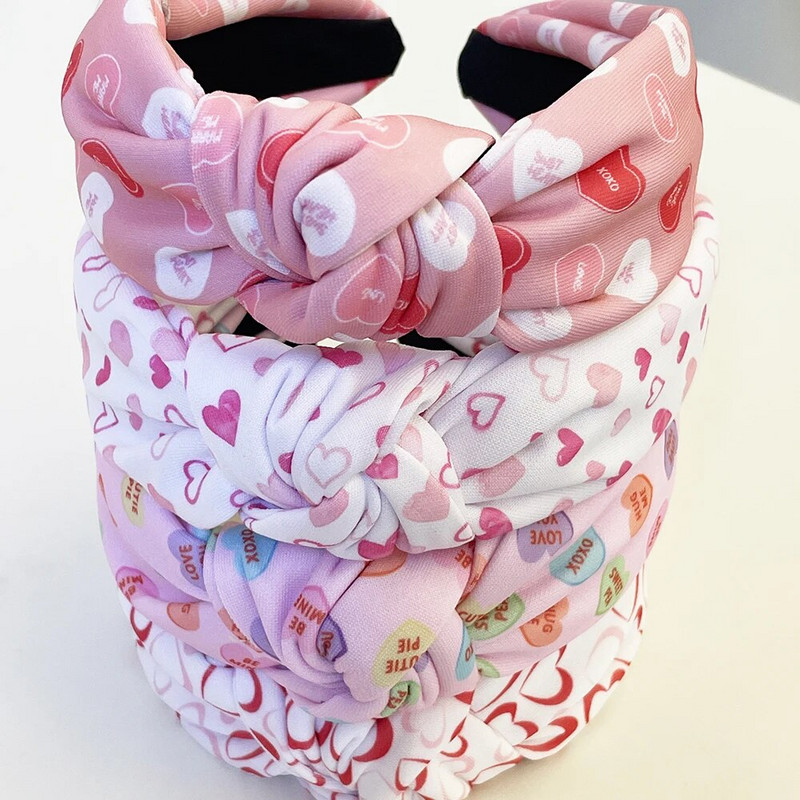 Valentīndienas rozā sarkana sirds matu lente galvas saite pieaugušajiem matiem aksesuāri Hair Jewley