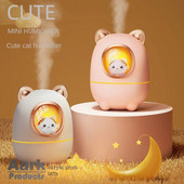 Cartoon Kitty oro drėkintuvo difuzoriaus aromato eterinio aliejaus kvepalai su nakties šviesa Kambarys Augalas Miegamasis Mielas tylus USB maitinimas