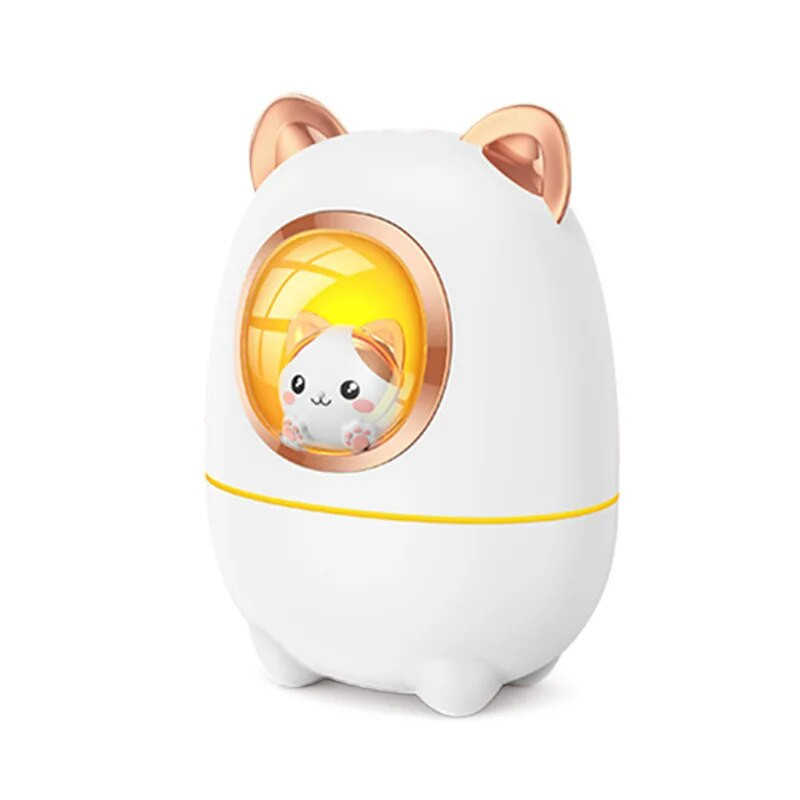 Cartoon Kitty gaisa mitrinātāja difuzors aromāts ēteriskās eļļas smaržas ar nakts gaismu istabas augu guļamistaba Guļamistaba Cute Silent USB Power