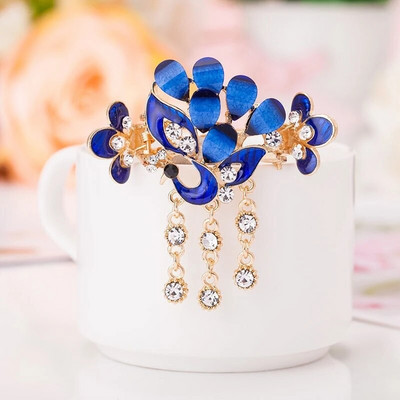 Ολοκαίνουργια μόδα χαριτωμένα διπλά κλιπ για τα μαλλιά με πεταλούδα Γυναικεία κορίτσια με στρας Αλογοουρά κλιπ για τα μαλλιά Κλιπ καβουριών Νυφικά αξεσουάρ μαλλιών