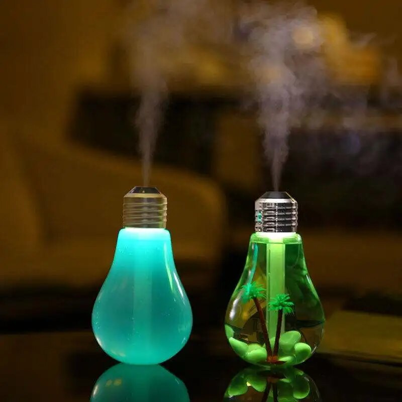 Υγραντήρας Bulb 400ml Μεγάλης χωρητικότητας Desktop Art Air Humidifier Colorful Night Light Diffuser USB Mini Purifier