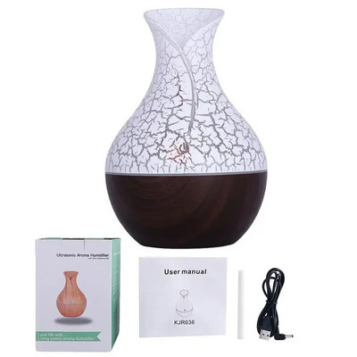 USB aroomiõli difuusor puidust elektriline niisutaja 130ml ultraheli õhuniisutaja mini aroomiteraapia LED valguse udumasin koju