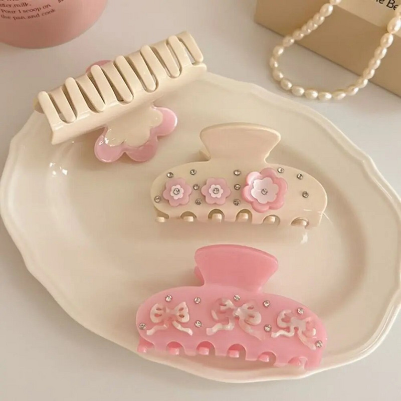 Peakate Juukseklambrid Mood Juukseehted Roosa kikisõlme muster hobusesaba Juuksenõel Magus peakate Juuste küünised