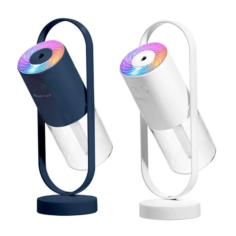 Φορητός μίνι υγραντήρας 200ml Cool Mist 360 μοιρών Περιστρεφόμενος ατμοποιητής επιφάνειας εργασίας Ενυδατική συσκευή LED Night Light Αέρας