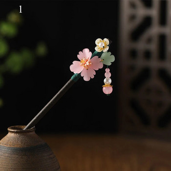 Χειροποίητα λουλούδια φουρκέτες ραβδιά μαλλιών Vintage ξύλινα κινέζικα μπαστούνια για γυναίκες στολίδια μαλλιών Αξεσουάρ κοσμημάτων