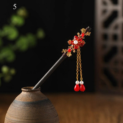 Käsitsi valmistatud luksuslikud lillelised juuksenõelad Juuksepulgad Vintage puidust Hiina juuksepulganõelad naistele juuksekaunistused ehted aksessuaarid