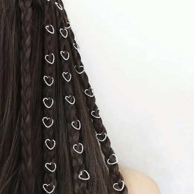 30 бр. Дамски дизайн на сърце Моден пръстен за коса в бохемски хипи стил за декорация/аксесоари за коса