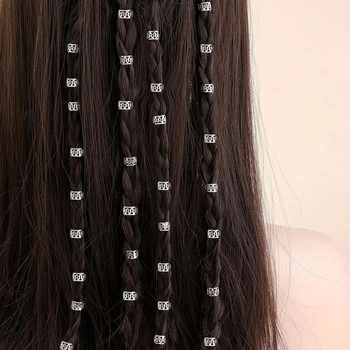 40 τμχ κούφιο δαχτυλίδι για τα μαλλιά, Dreadlocks Beads Hair Braid Rings Clips Dread Locks Πλεξούδα μαλλιών Μεταλλικές μανσέτες Διακόσμηση/αξεσουάρ