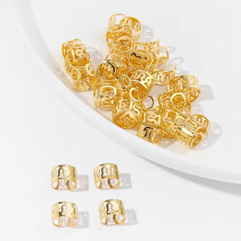 40gab dobi matu gredzeni, dredi krelles matu bizes gredzeni klipši dread slēdzenes Matu pīšana metāla aproces Dekorācijas/piederumi