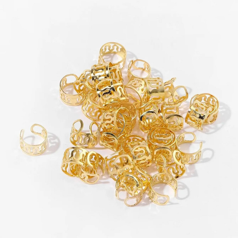 40gab dobi matu gredzeni, dredi krelles matu bizes gredzeni klipši dread slēdzenes Matu pīšana metāla aproces Dekorācijas/piederumi