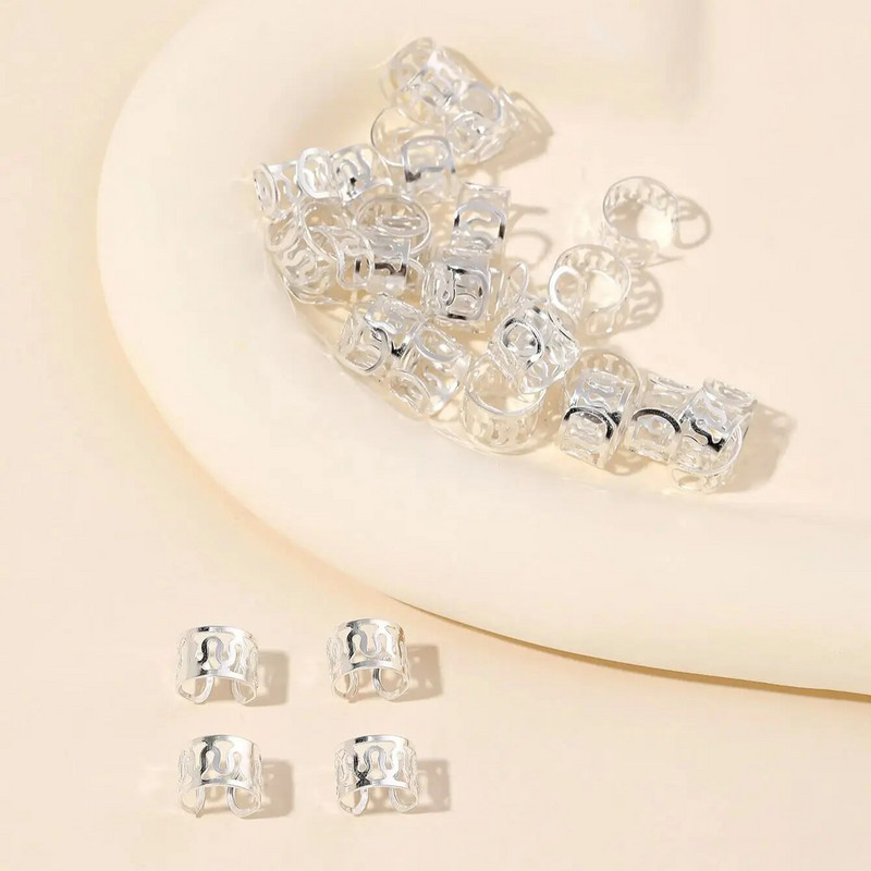 40gab dobi matu gredzeni, dredi krelles matu bizes gredzeni klipši dread slēdzenes Matu pīšana metāla aproces Dekorācijas/piederumi