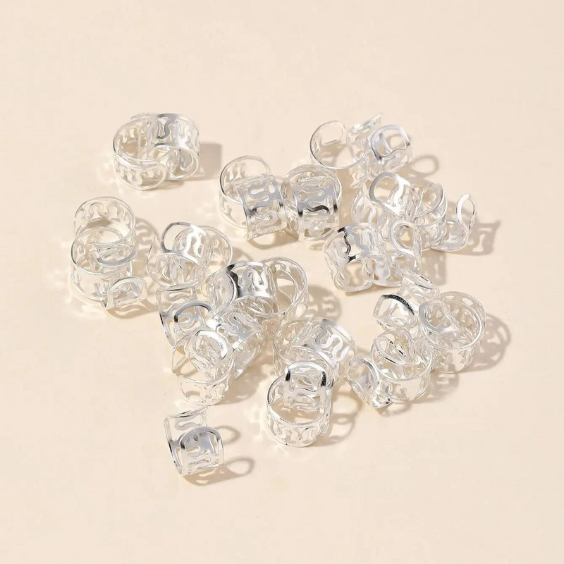 40gab dobi matu gredzeni, dredi krelles matu bizes gredzeni klipši dread slēdzenes Matu pīšana metāla aproces Dekorācijas/piederumi