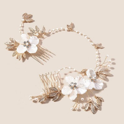 Tiaras Kõrvarõngakomplektid Pulmajuukse Aksessuaarid Naistele Lilled Rhinestone`ist Pärlipeapaelad Rippuvad Printsessi Pruudikroonid Ehted